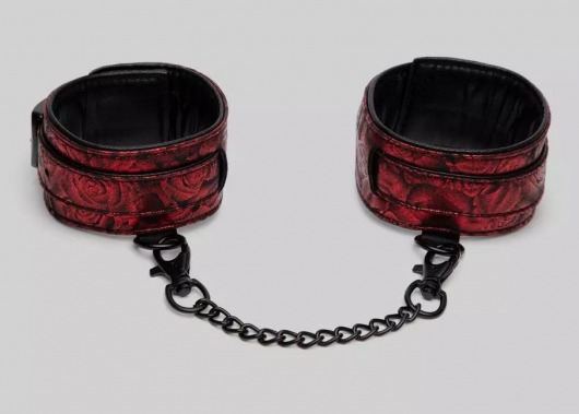 Красно-черные оковы Reversible Faux Leather Ankle Cuffs - Fifty Shades of Grey - купить с доставкой в Костроме
