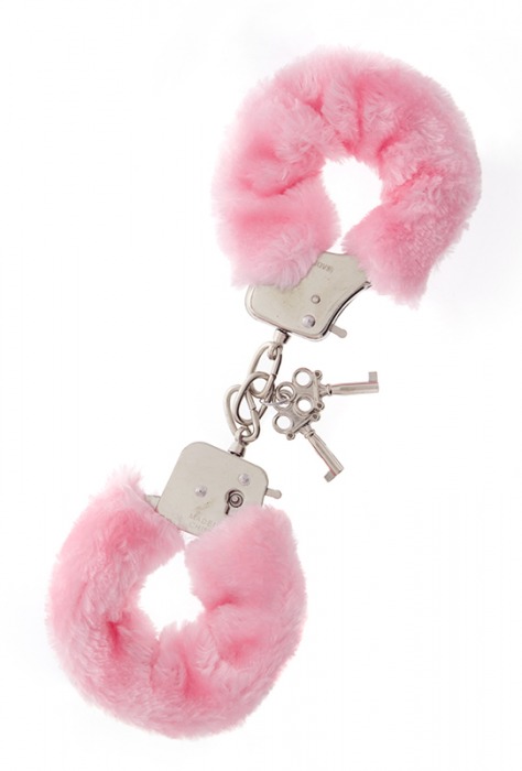Металлические наручники с розовой меховой опушкой METAL HANDCUFF WITH PLUSH PINK - Dream Toys - купить с доставкой в Костроме