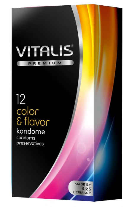 Цветные ароматизированные презервативы VITALIS PREMIUM color   flavor - 12 шт. - Vitalis - купить с доставкой в Костроме