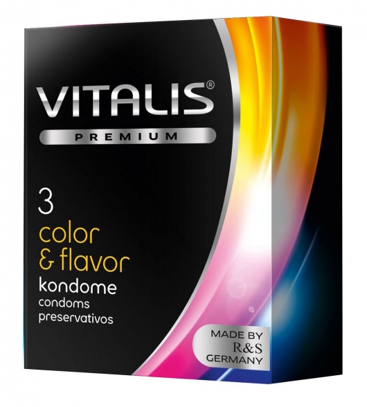 Цветные ароматизированные презервативы VITALIS PREMIUM color   flavor - 3 шт. - Vitalis - купить с доставкой в Костроме