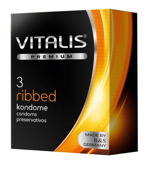 Ребристые презервативы VITALIS PREMIUM ribbed - 3 шт. - Vitalis - купить с доставкой в Костроме