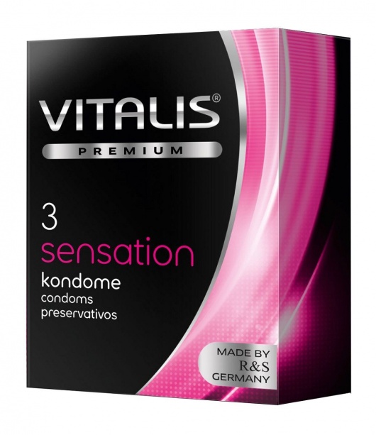 Презервативы с пупырышками и кольцами VITALIS PREMIUM sensation - 3 шт. - Vitalis - купить с доставкой в Костроме