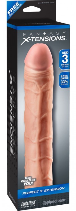 Телесная удлиняющая насадка Perfect 3 Extension - 22 см. - Pipedream - в Костроме купить с доставкой