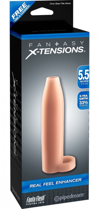 Насадка-расширитель с кольцом для подхвата мошонки Real Feel Enhancer - 14 см. - Pipedream - в Костроме купить с доставкой