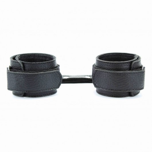 Чёрные кожаные наручники - БДСМ Арсенал - купить с доставкой в Костроме