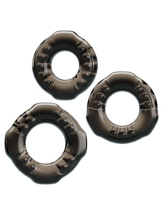 Набор из 3 эластичных дымчатых эрекционных колец - Baile - в Костроме купить с доставкой