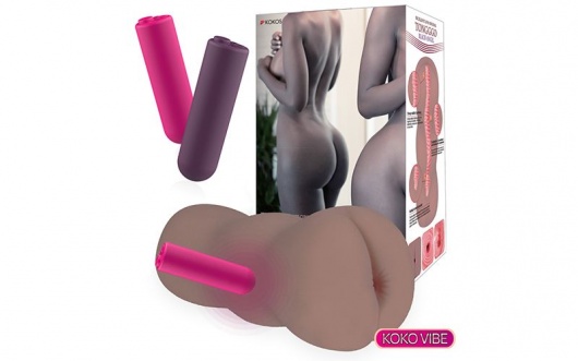 Коричневый вибромастурбатор-анус TONGGGO-Black Angel Auto - KOKOS - в Костроме купить с доставкой