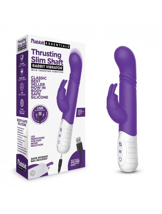 Фиолетовый массажер для G-точки Slim Shaft thrusting G-spot Rabbit - 23 см. - Rabbit Essentials