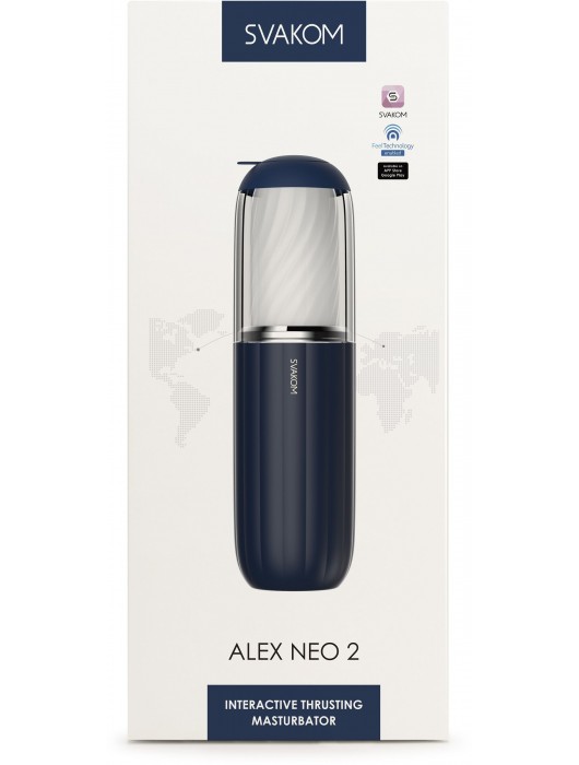 Черно-белый интерактивный мастурбатор Alex Neo 2 - Svakom - в Костроме купить с доставкой
