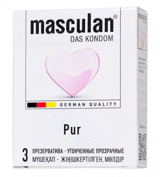 Супертонкие презервативы Masculan Pur - 3 шт. - Masculan - купить с доставкой в Костроме