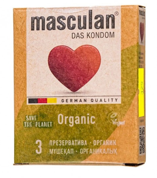 Экологически чистые презервативы Masculan Organic - 3 шт. - Masculan - купить с доставкой в Костроме