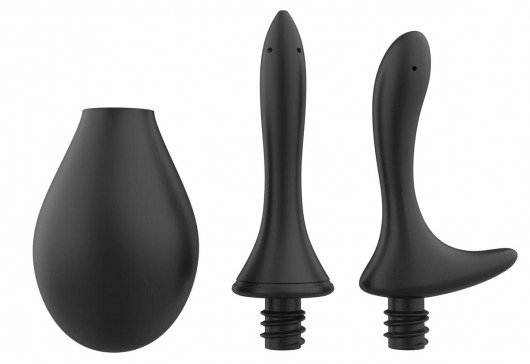 Черный анальный душ Nexus Anal Douche Set с 2 сменными насадками - Nexus Range - купить с доставкой в Костроме