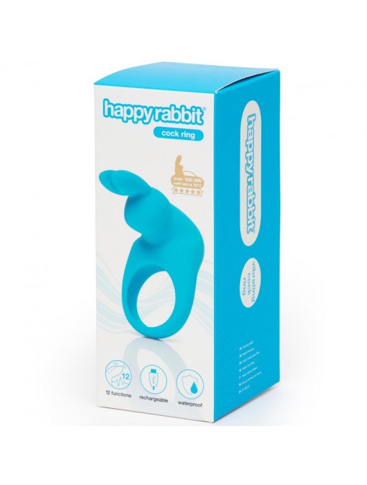 Голубое эрекционное виброкольцо Happy Rabbit Rechargeable Rabbit Cock Ring - Happy Rabbit - в Костроме купить с доставкой