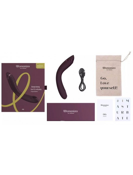 Сливовый стимулятор G-точки Womanizer OG c технологией Pleasure Air и вибрацией - 17,7 см. - Womanizer