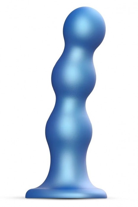 Голубая насадка Strap-On-Me Dildo Plug Balls size S - Strap-on-me - купить с доставкой в Костроме