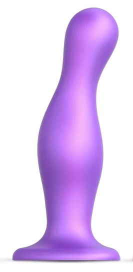 Фиолетовая насадка Strap-On-Me Dildo Plug Curvy size L - Strap-on-me - купить с доставкой в Костроме