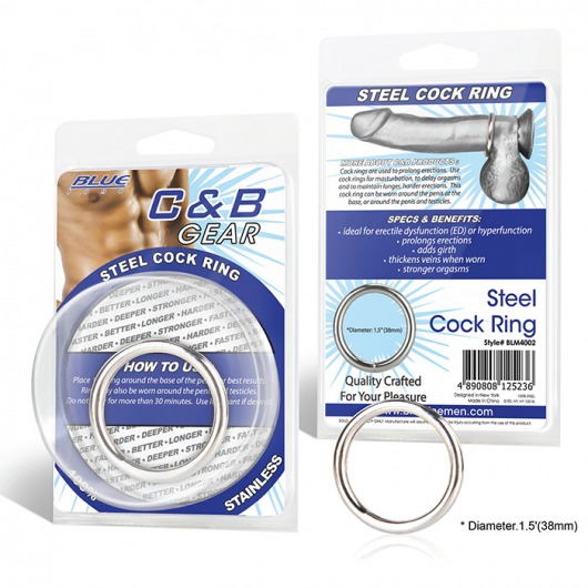 Стальное эрекционное кольцо STEEL COCK RING - 4.5 см. - BlueLine - в Костроме купить с доставкой