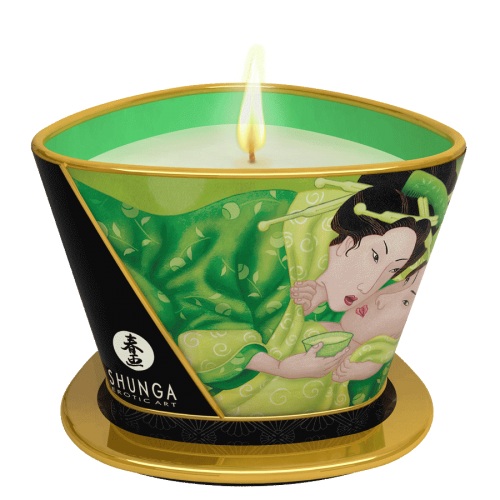 Массажная свеча Exotic Green Tea с ароматом зелёного чая - 170 мл. - Shunga - купить с доставкой в Костроме