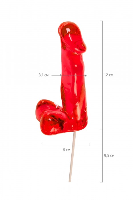 Красный леденец в форме члена со вкусом виски - 173 гр. - Sosuчki - купить с доставкой в Костроме
