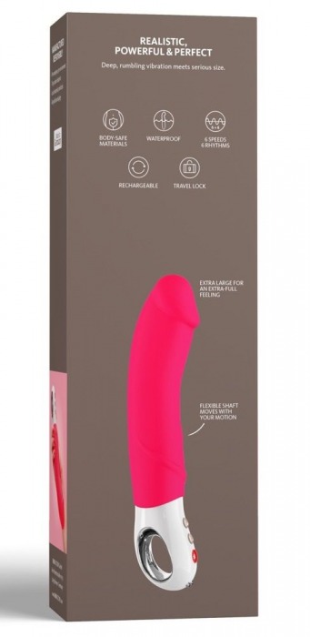 Ярко-розовый перезаряжаемый вибратор Big Boss G5 - 22,8 см. - Fun Factory