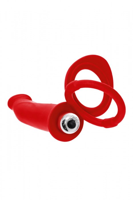 Красная насадка на пенис для двойного проникновения - 19 см. - ToyFa - купить с доставкой в Костроме