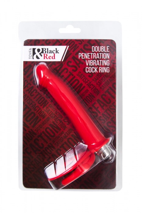 Красная насадка на пенис для двойного проникновения - 19 см. - ToyFa - купить с доставкой в Костроме