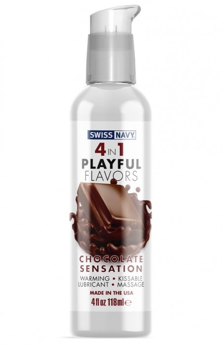 Массажный гель 4-в-1 Chocolate Sensation с ароматом шоколада - 118 мл. - Swiss navy - купить с доставкой в Костроме