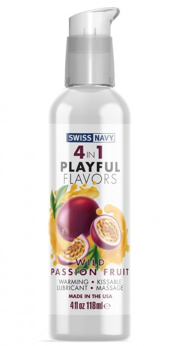Массажный гель 4-в-1 Wild Passion Fruit с ароматом маракуйи - 118 мл. - Swiss navy - купить с доставкой в Костроме