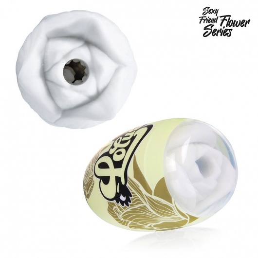 Белый нереалистичный мастурбатор в форме бутона цветка Lotus - 1137 - в Костроме купить с доставкой