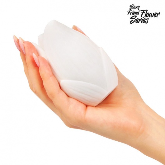 Белый нереалистичный мастурбатор в форме бутона цветка Lotus - 1137 - в Костроме купить с доставкой