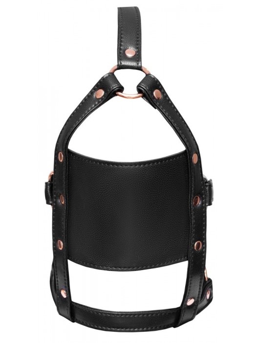 Черный намордник с кляпом-шаром Head Harness With A Gag - Orion - купить с доставкой в Костроме