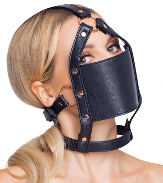 Черный намордник с кляпом-шаром Head Harness With A Gag - Orion - купить с доставкой в Костроме