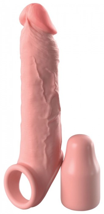 Телесная насадка-удлинитель 2 Inch Silicone X-tension with Strap - 20,3 см. - Pipedream - в Костроме купить с доставкой