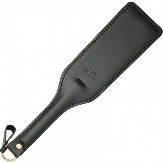 Черная кожаная шлепалка SitaBlack - 30 см. - Sitabella - купить с доставкой в Костроме