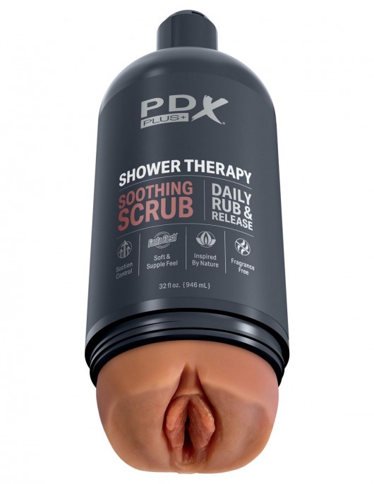 Мастурбатор-вагина цвета карамели Shower Therapy Soothing Scrub - Pipedream - в Костроме купить с доставкой