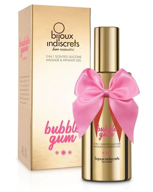 Гель с ароматом жвачки Bubblegum 2-in-1 Scented Silicone Massage And Intimate Gel - 100 мл. - Bijoux Indiscrets - купить с доставкой в Костроме