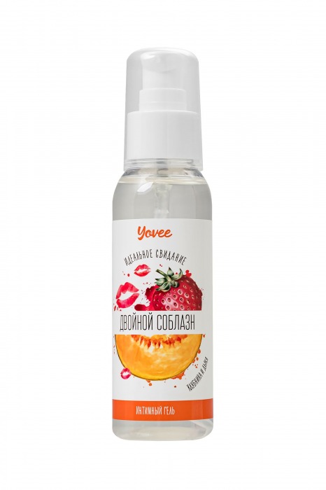 Съедобная гель-смазка Yovee «Двойной соблазн» с Д-пантенолом и вкусом клубники и дыни - 100 мл. - ToyFa - купить с доставкой в Костроме