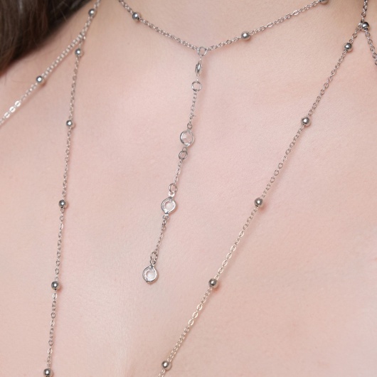 Оригинальная золотистая подвеска на тело с бусинками - Сима-Ленд купить с доставкой