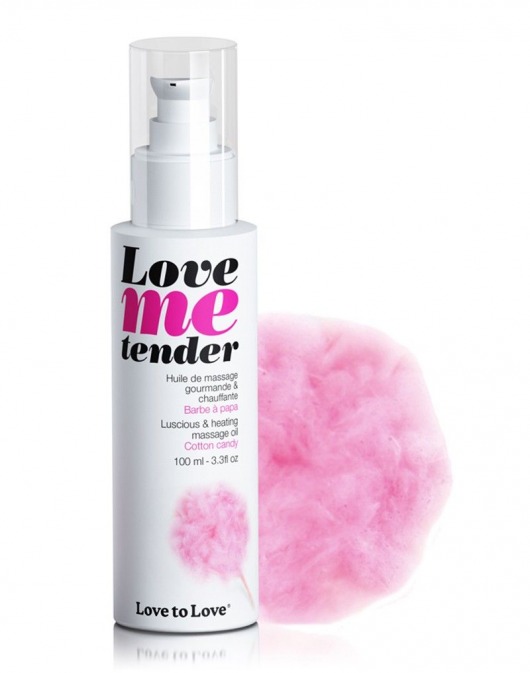 Съедобное согревающее массажное масло Love Me Tender Cotton Candy с ароматом сладкой ваты - 100 мл. - Love to Love - купить с доставкой в Костроме