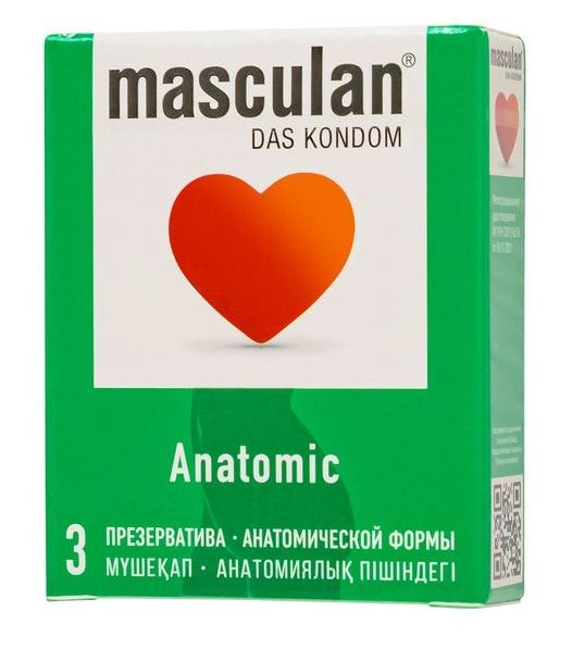 Презервативы анатомической формы Masculan Anatomic - 3 шт. - Masculan - купить с доставкой в Костроме