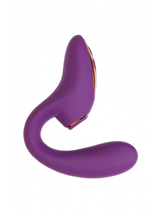 Фиолетовый вибромассажер с клиторальной стимуляцией Megam - ToyFa