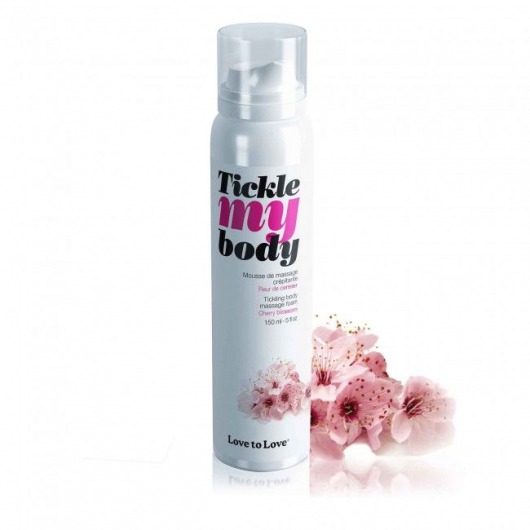 Массажная хрустящая пенка Tickle My Body Cherry Blossom с ароматом вишневого цвета - 150 мл. - Love to Love - купить с доставкой в Костроме