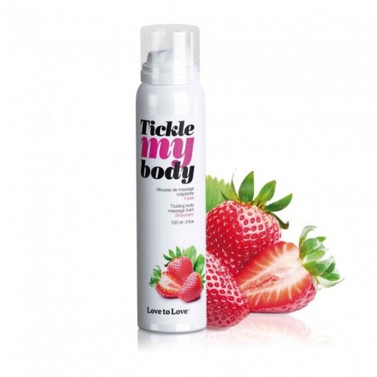 Массажная хрустящая пенка Tickle My Body Strawberry с ароматом клубники - 150 мл. - Love to Love - купить с доставкой в Костроме