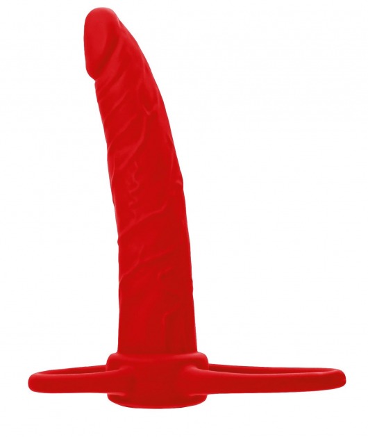 Красная насадка на пенис для двойного проникновения Black Red - 16,5 см. - ToyFa - купить с доставкой в Костроме