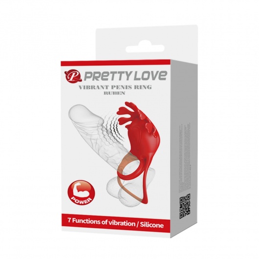Красное эрекционное кольцо с вибрацией Ruben - Baile - в Костроме купить с доставкой