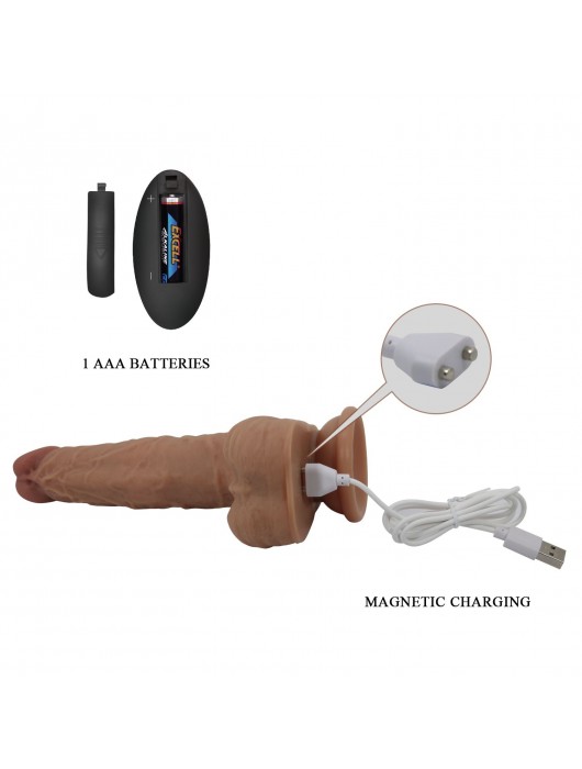 Телесный вибратор-реалистик на присоске Jonathan - 21 см. - Baile