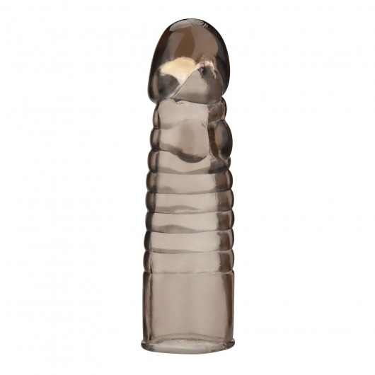 Дымчатая насадка-удлинитель Ribbed Realistic Penis Enhancing Sleeve Extension - 15,2 см. - BlueLine - в Костроме купить с доставкой