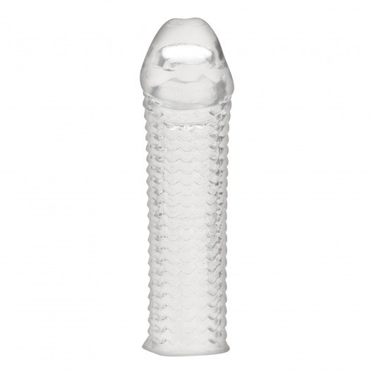 Текстурированная насадка на пенис Clear Textured Penis Enhancing Sleeve Extension - 16,5 см. - BlueLine - в Костроме купить с доставкой
