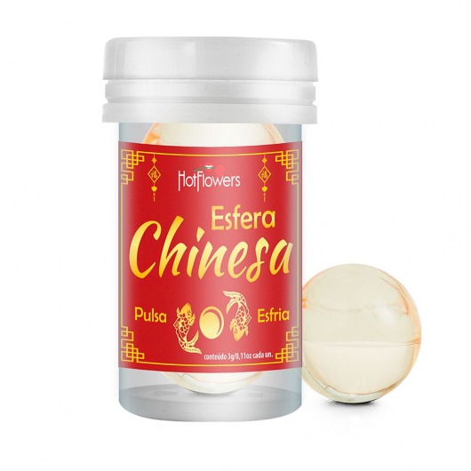 Интимный гель Chinesa Esfera с охлаждающе-пульсирующим эффектом (2 шарика по 3 гр.) - HotFlowers - купить с доставкой в Костроме