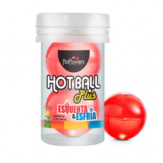 Лубрикант на масляной основе Hot Ball Plus с охлаждающе-разогревающим эффектом (2 шарика по 3 гр.) - HotFlowers - купить с доставкой в Костроме